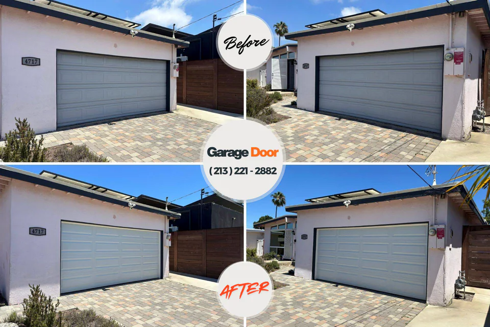 Before and after: garage door repair Kingston, NY